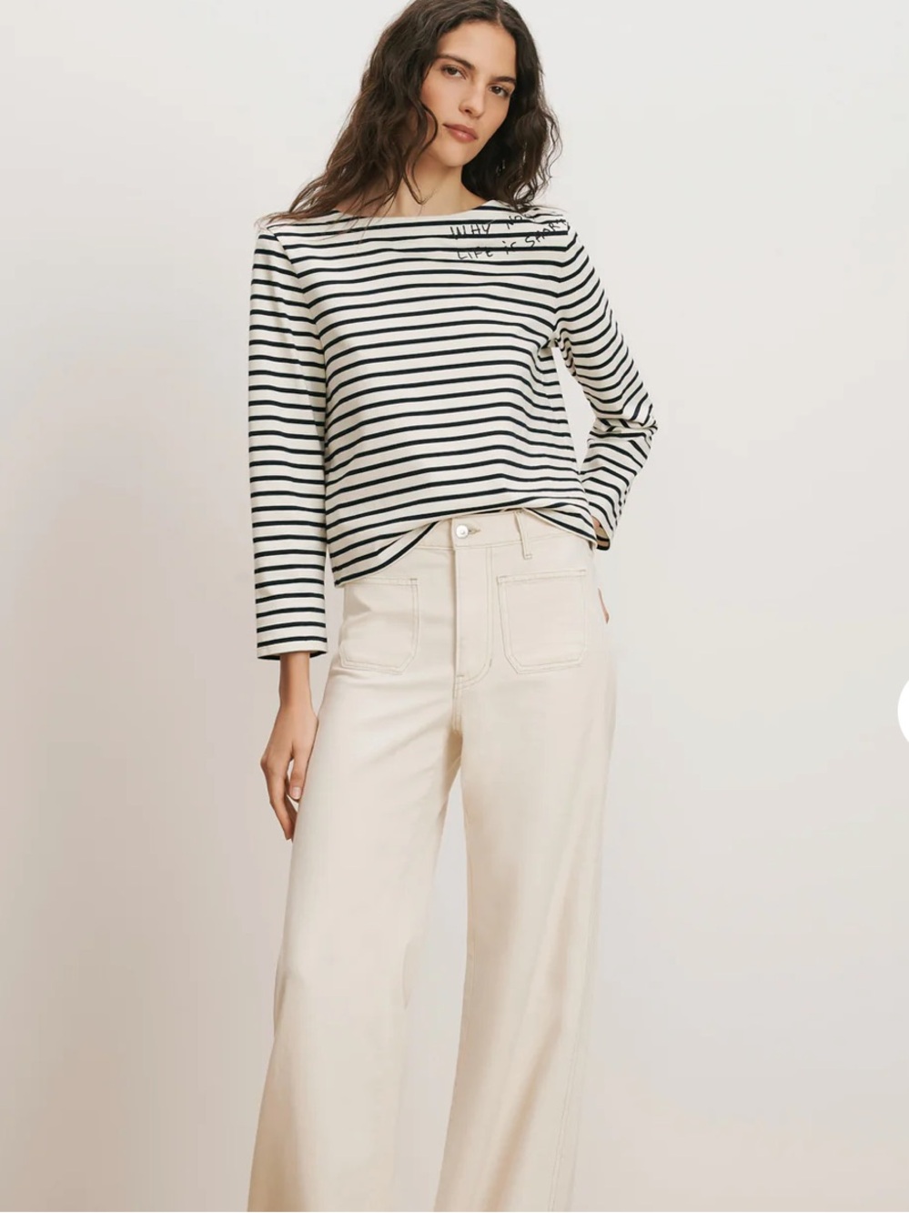 NWT Veronica Beard limited edition hovey embroidered stripe top - Picture 3 of 10